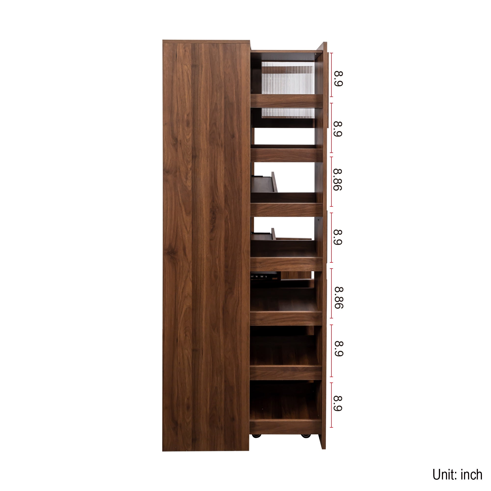Farmhouse Pantry Cabinet with Pull-Out Shelves