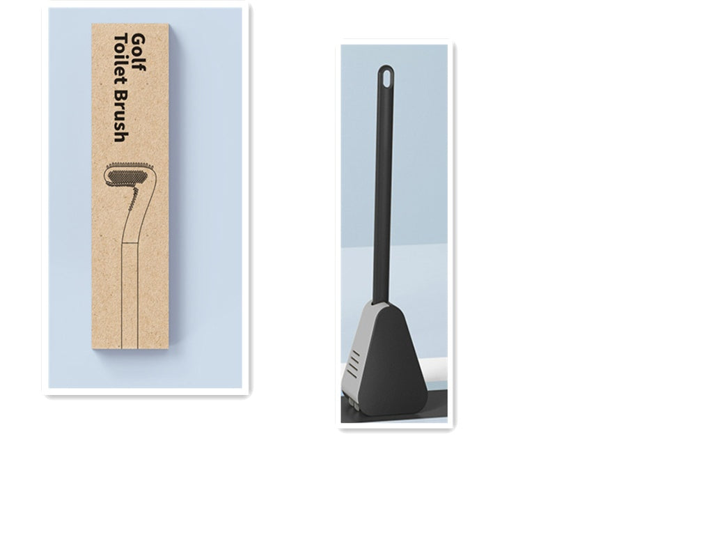 Silicone Golf-Head Toilet Brush with Wall Holder