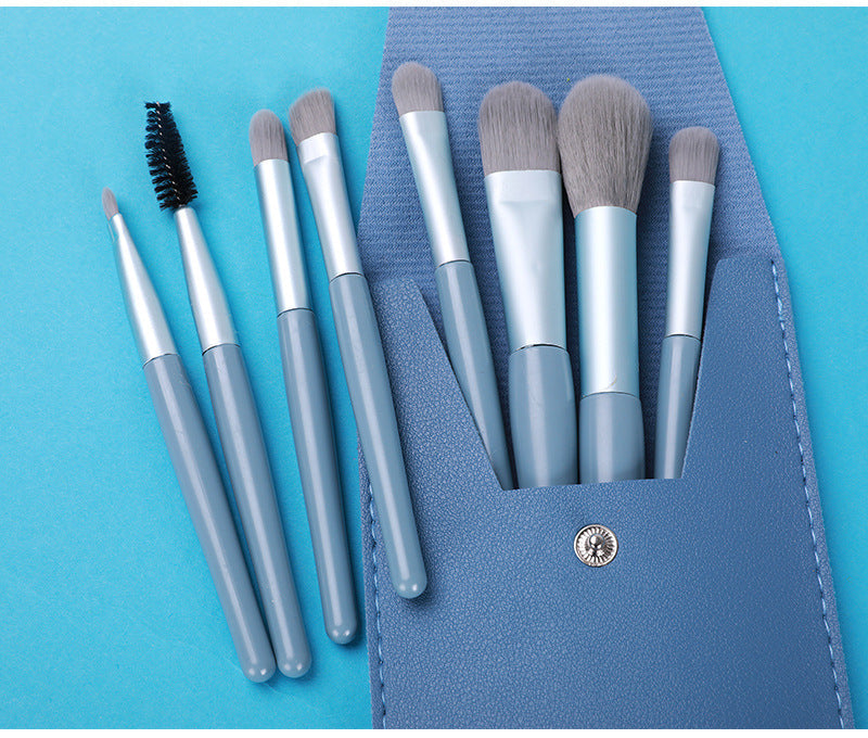 8-Piece Travel Makeup Brush Set with Case