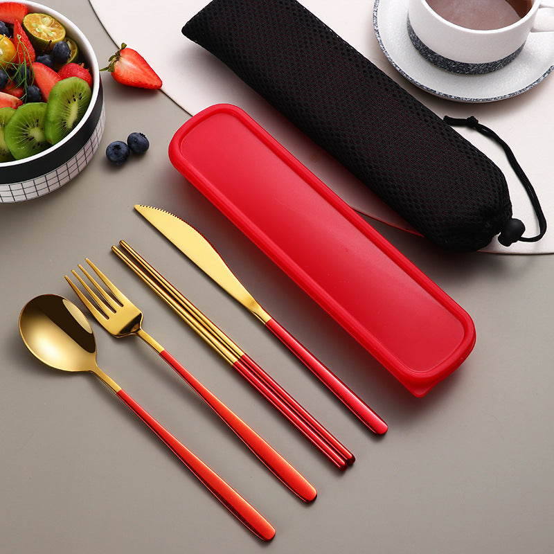 Portable Stainless Steel Cutlery Set with Case