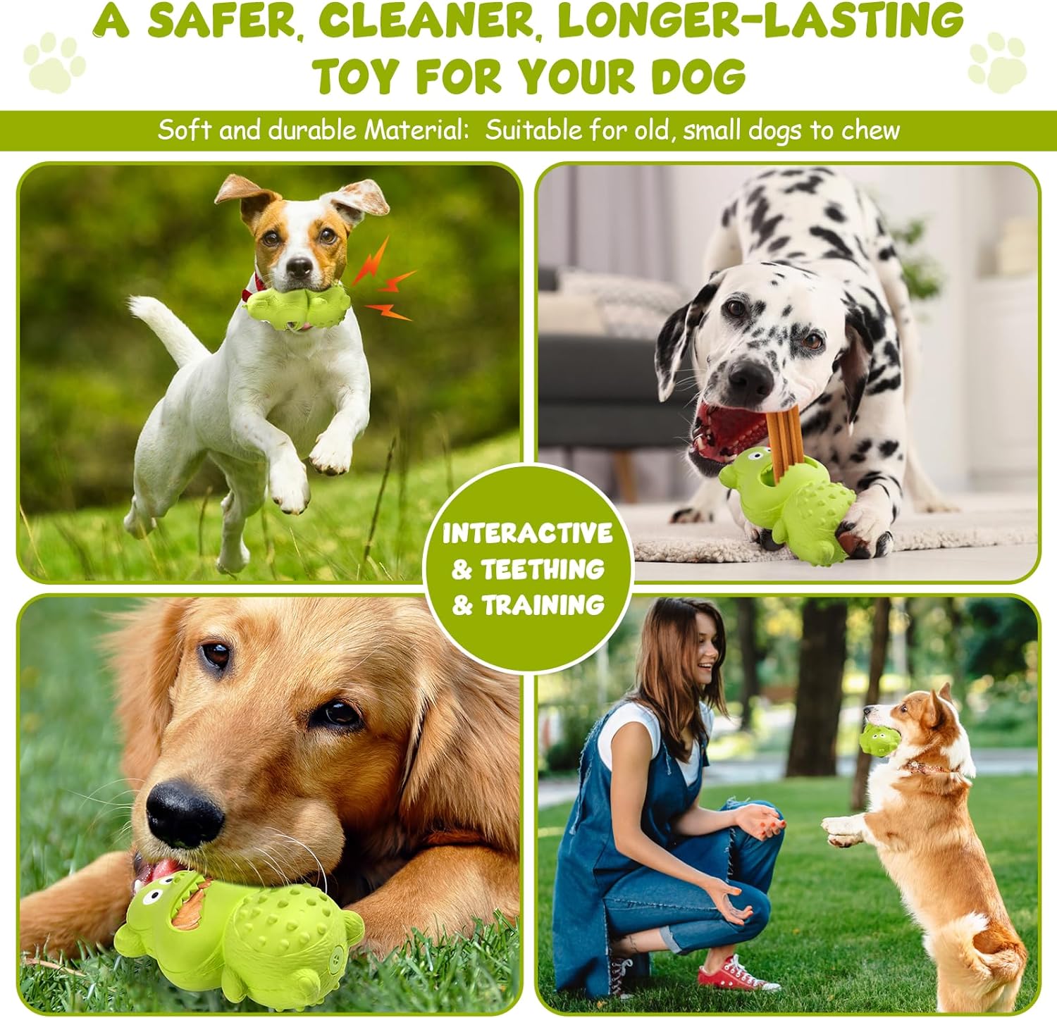 Rubber Squeaky Treat Toy for Strong Chewers