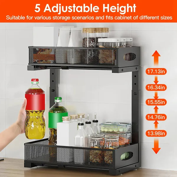 2-Tier Under-Sink Organizer with Pull-Out Baskets, 2 Pack