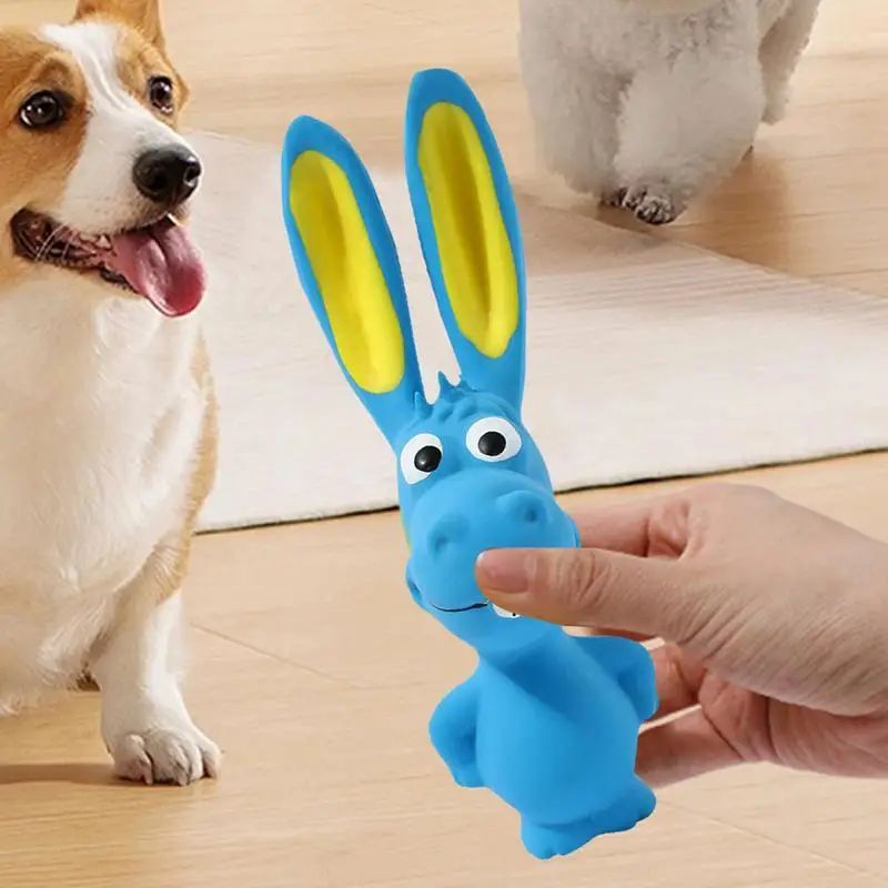Squeaky Latex Hippo Dog Toy