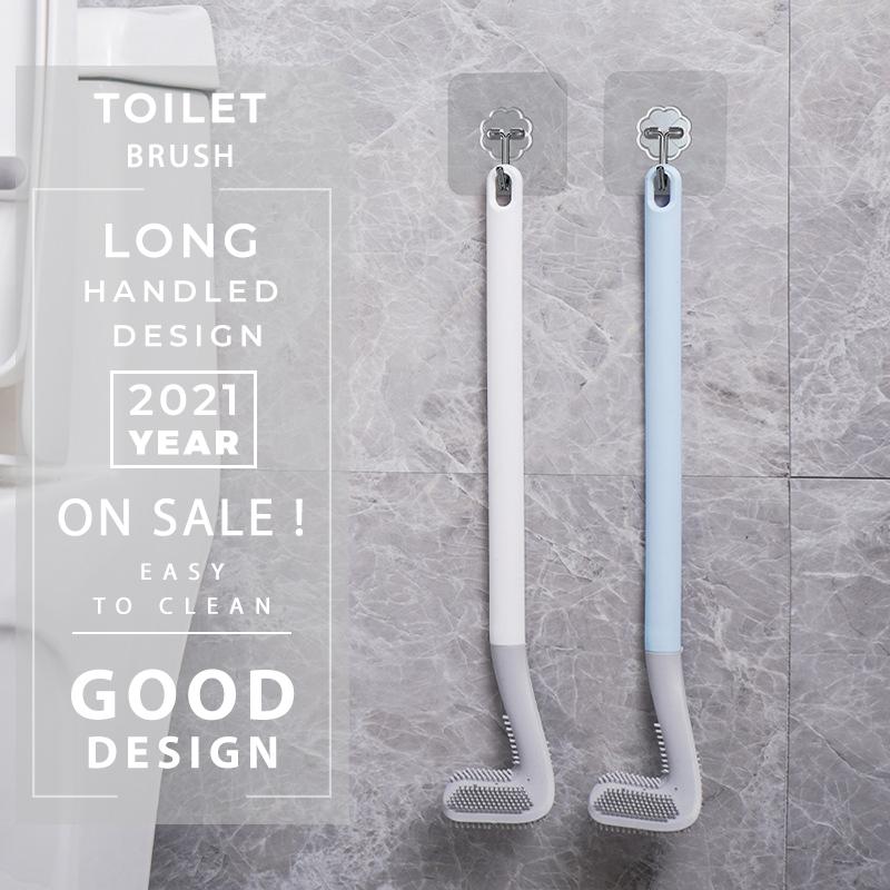 Silicone Golf-Head Toilet Brush with Wall Holder