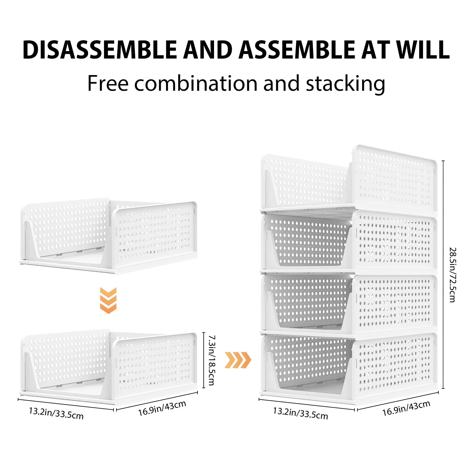 Stackable Pull-Out Closet Organizer, 4 Pack