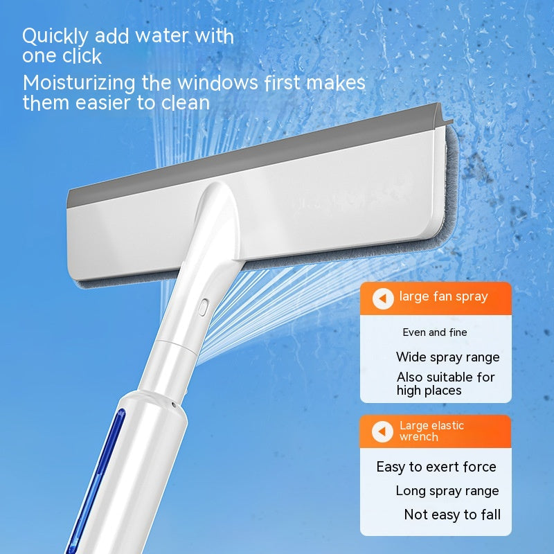 Spray Window Squeegee with Cloth Pads