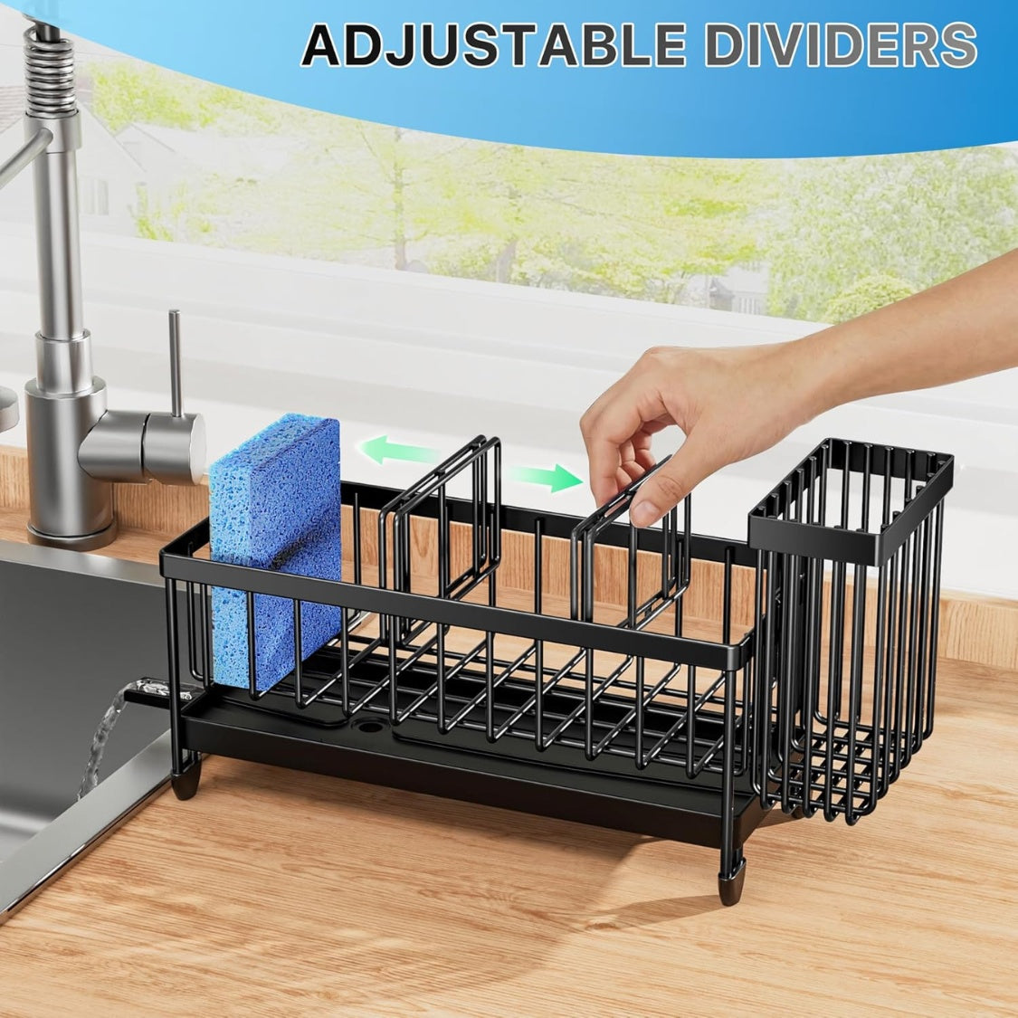Stainless Steel Sink Caddy with Brush Holder