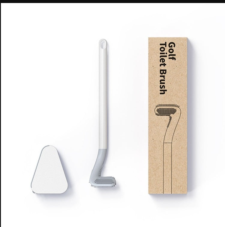 Silicone Golf-Head Toilet Brush with Wall Holder