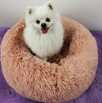Round Fluffy Donut Pet Bed