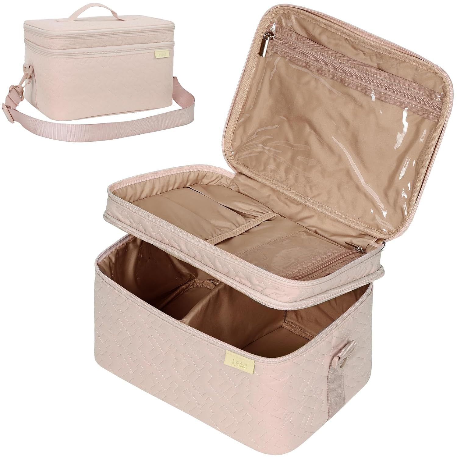 Plaid Toiletry Bag with Wet-Dry Separation